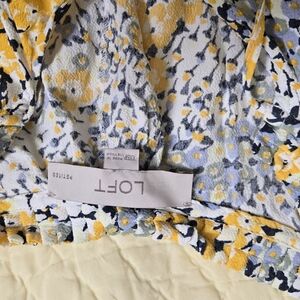 LOFT Floral Top in Yellow and Blue